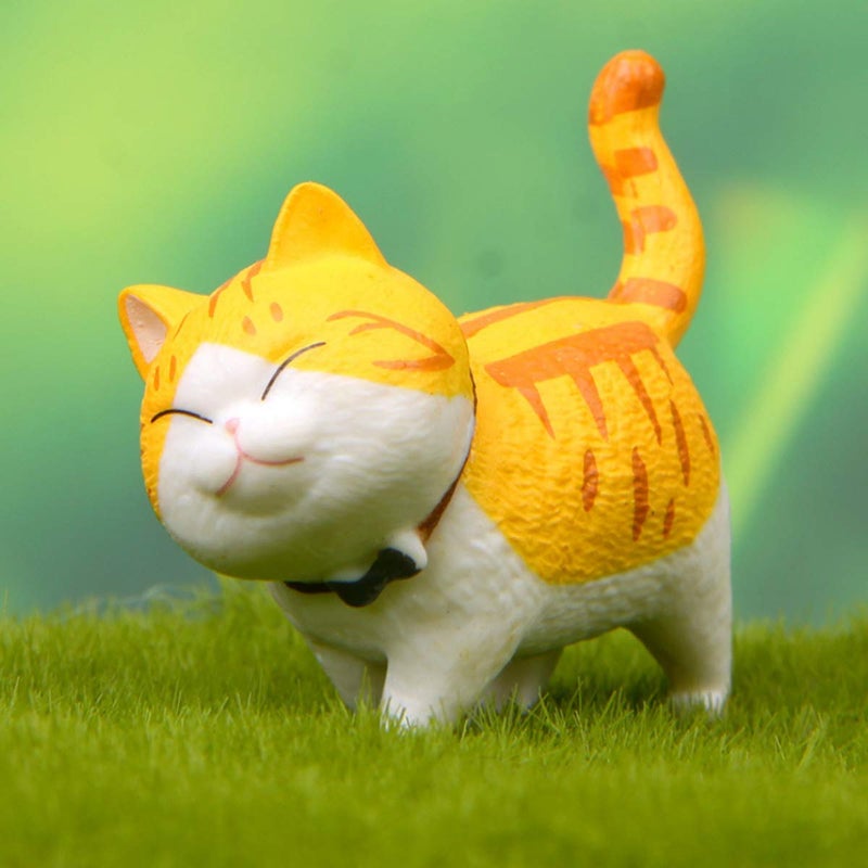 Halloluck 9 Pcs Cute Miniature Cat Figure Animal Cat Characters Decor Mini Figure Collection Decor, Cake Topper, Plant, Automobile Decoration,Landscape Scenes - Image 5